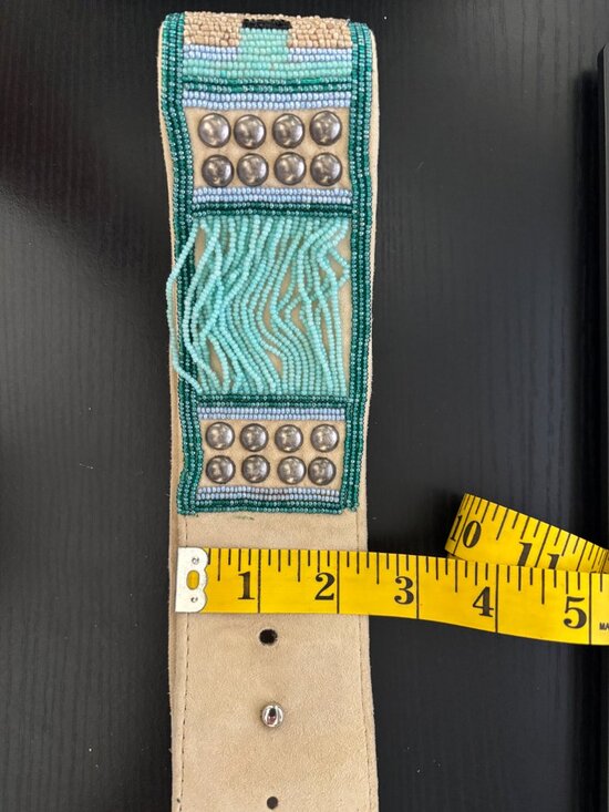 Double D Ranch Beaded Suede Belt Size 36 main image 9